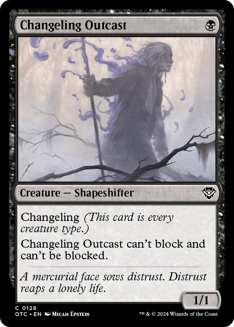 Changeling Outcast (OTC-128) - Outlaws of Thunder Junction Commander - Premium MTG Single from Wizards of the Coast - Just $0.73! Shop now at Game Crave Tournament Store