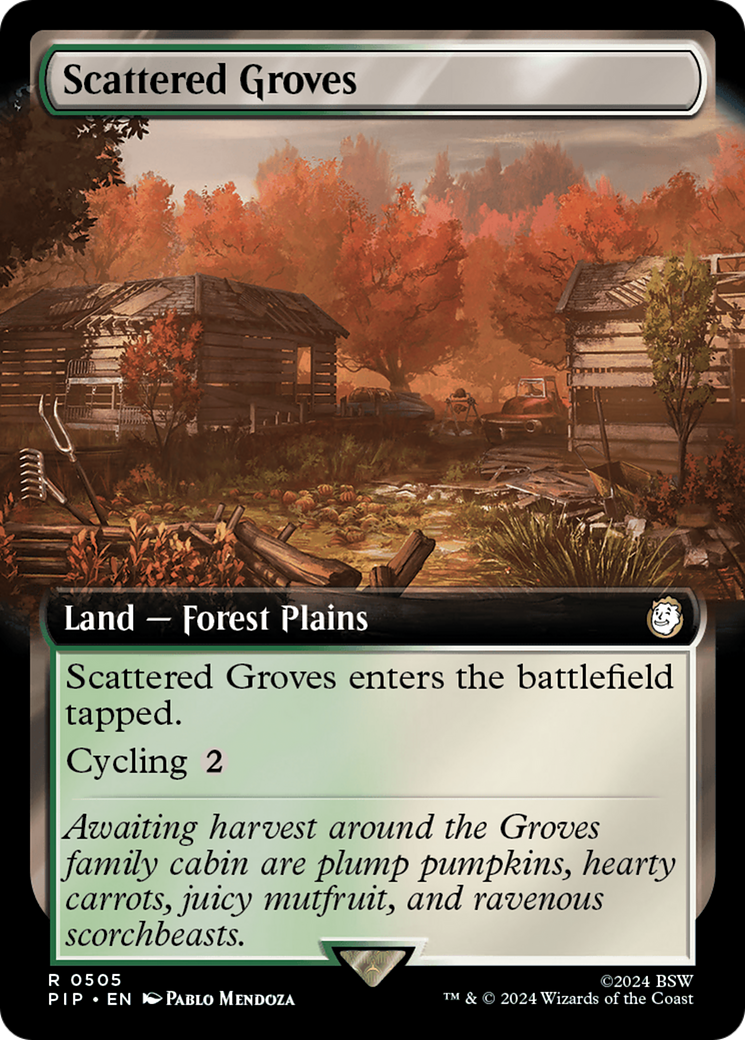 Scattered Groves (PIP-505) - Fallout: (Extended Art) - Premium MTG Single from Wizards of the Coast - Just $0.25! Shop now at Game Crave Tournament Store