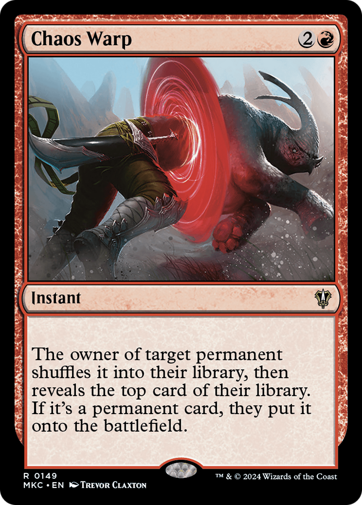 Chaos Warp (MKC-149) - Murders at Karlov Manor Commander - Premium MTG Single from Wizards of the Coast - Just $0.41! Shop now at Game Crave Tournament Store