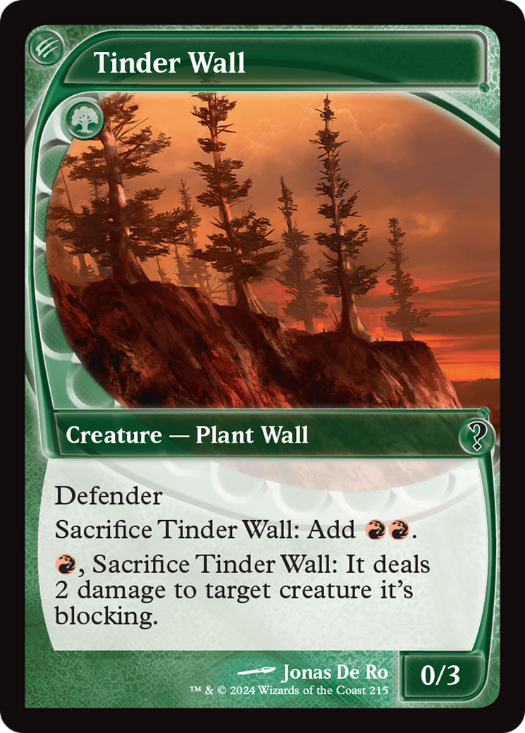 Tinder Wall (MB2-215) - Mystery Booster 2 - Premium MTG Single from Wizards of the Coast - Just $1.82! Shop now at Game Crave Tournament Store