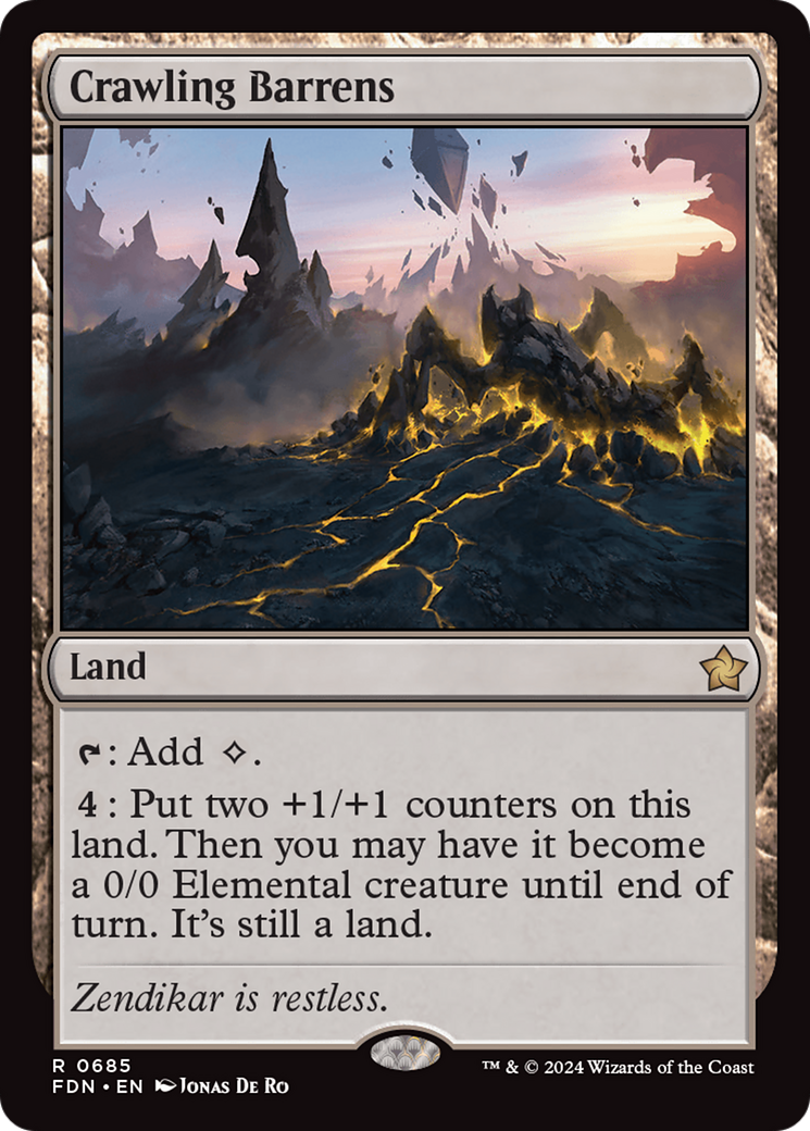 Crawling Barrens (FDN-685) - Foundations - Premium MTG Single from Wizards of the Coast - Just $0.25! Shop now at Game Crave Tournament Store