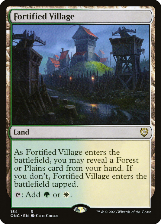 Fortified Village (ONC-154) - Phyrexia: All Will Be One Commander - Premium MTG Single from Wizards of the Coast - Just $0.25! Shop now at Game Crave Tournament Store