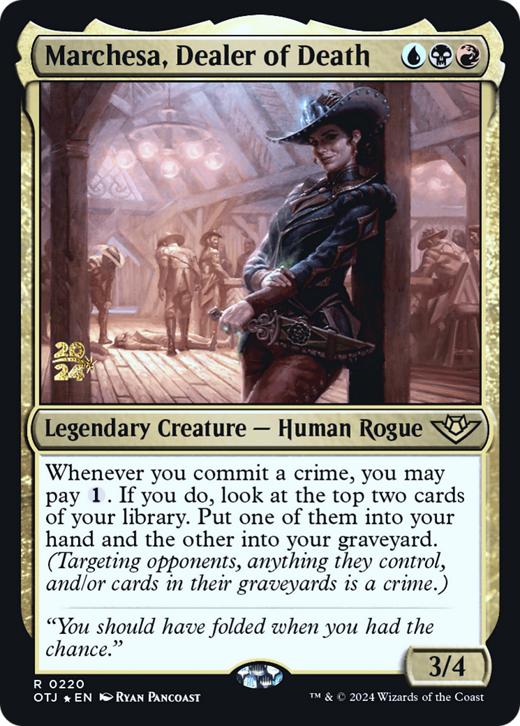 Marchesa, Dealer of Death (POTJ-220S) - Outlaws of Thunder Junction Promos Foil - Premium MTG Single from Wizards of the Coast - Just $1.02! Shop now at Game Crave Tournament Store