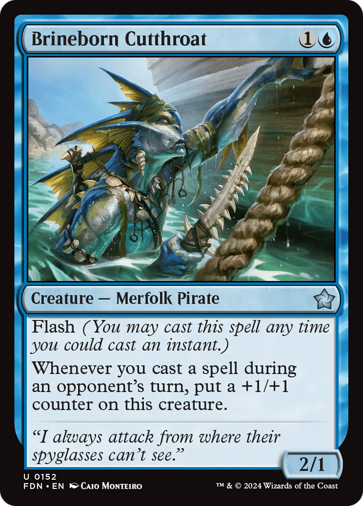 Brineborn Cutthroat (FDN-152) - Foundations Foil - Premium MTG Single from Wizards of the Coast - Just $0.25! Shop now at Game Crave Tournament Store