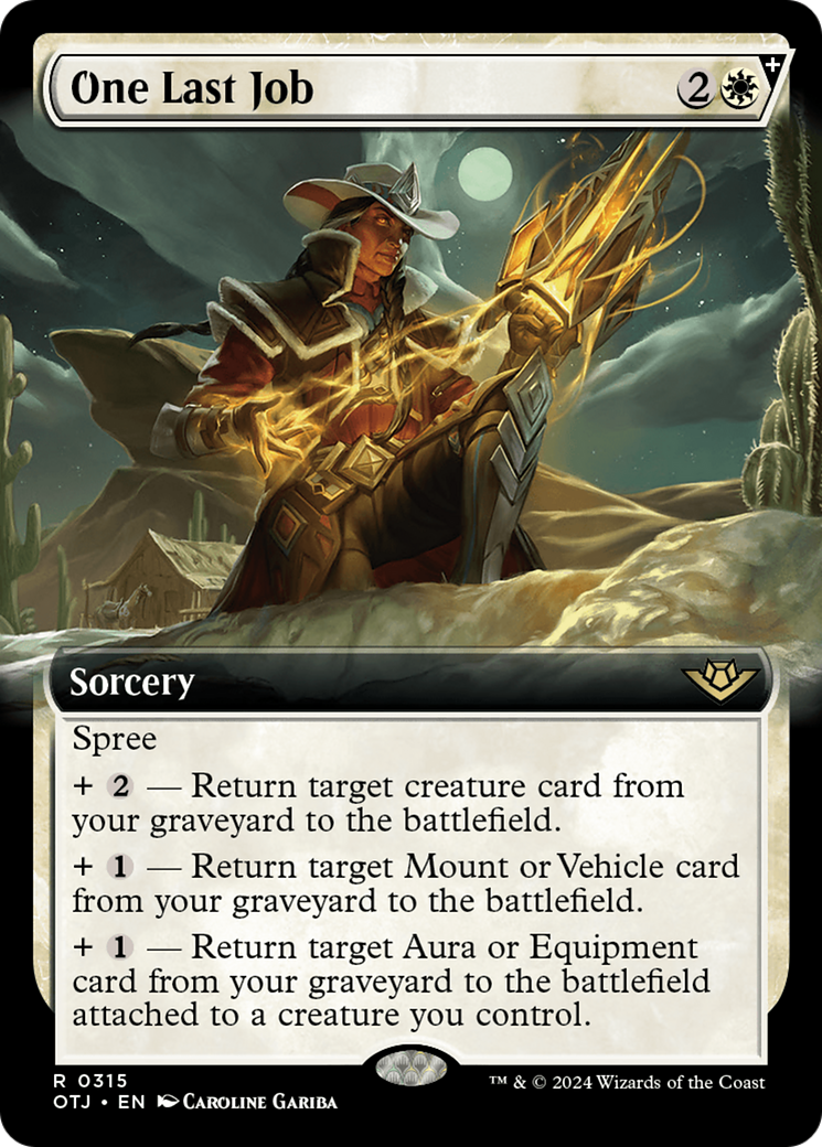 One Last Job (OTJ-315) - Outlaws of Thunder Junction: (Extended Art) Foil - Premium MTG Single from Wizards of the Coast - Just $0.48! Shop now at Game Crave Tournament Store