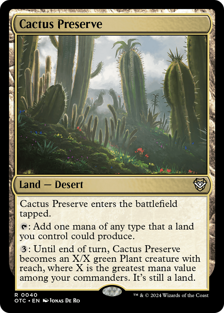 Cactus Preserve (OTC-040) - Outlaws of Thunder Junction Commander - Premium MTG Single from Wizards of the Coast - Just $0.93! Shop now at Game Crave Tournament Store