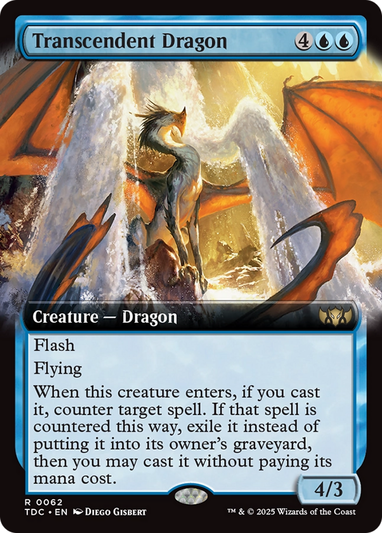 Transcendent Dragon (TDC-062) - Tarkir: Dragonstorm Commander: (Extended Art) - Premium MTG Single from Wizards of the Coast - Just $0.52! Shop now at Game Crave Tournament Store