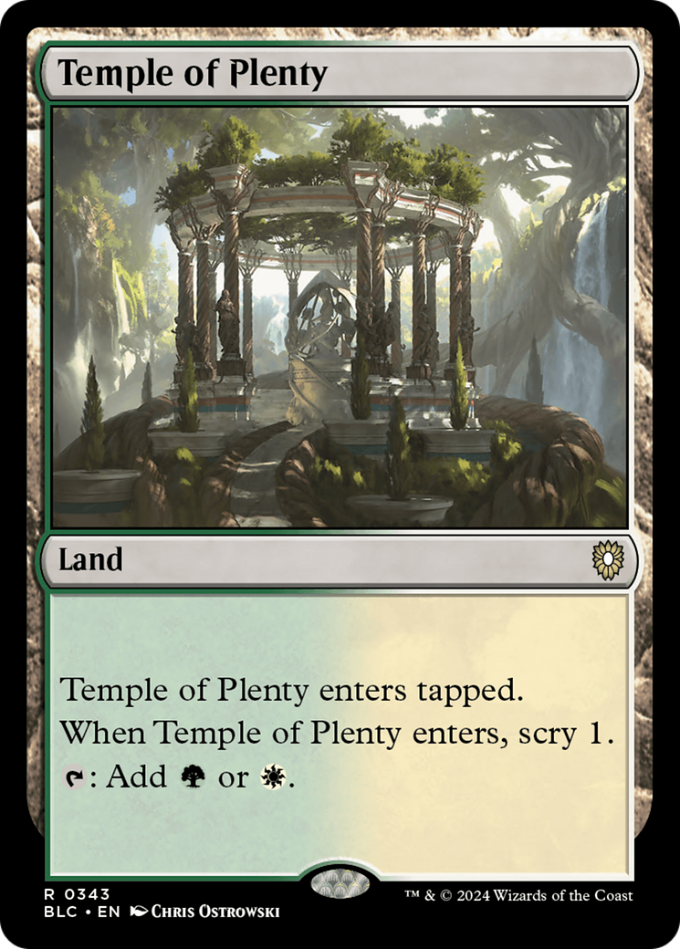 Temple of Plenty (BLC-343) - Bloomburrow Commander - Premium MTG Single from Wizards of the Coast - Just $0.25! Shop now at Game Crave Tournament Store