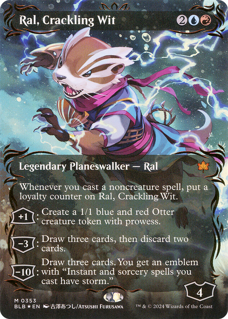 Ral, Crackling Wit (BLB-353) - Bloomburrow: (Showcase) (Borderless) Foil - Premium MTG Single from Wizards of the Coast - Just $213.71! Shop now at Game Crave Tournament Store