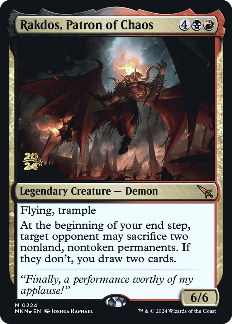 Rakdos, Patron of Chaos (PMKM-224S) - Murders at Karlov Manor Promos Foil - Premium MTG Single from Wizards of the Coast - Just $8.19! Shop now at Game Crave Tournament Store