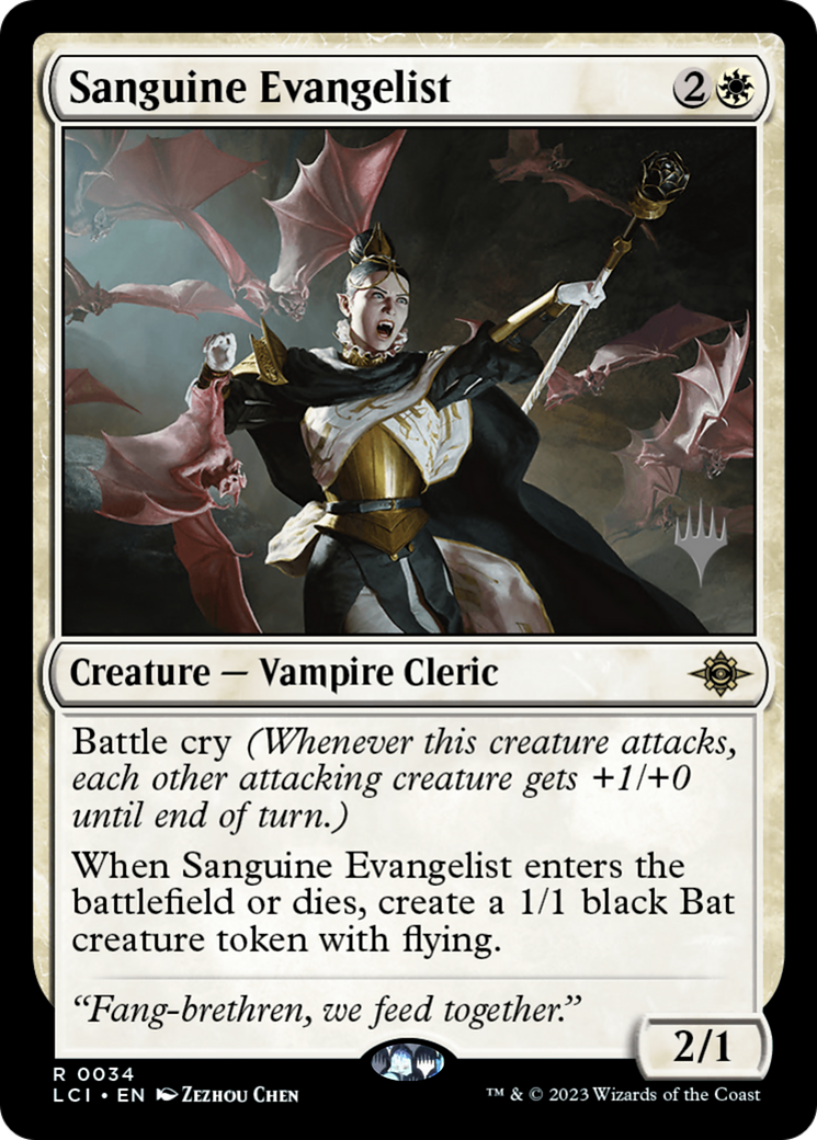 Sanguine Evangelist (PLCI-34P) - The Lost Caverns of Ixalan Promos - Premium MTG Single from Wizards of the Coast - Just $0.37! Shop now at Game Crave Tournament Store