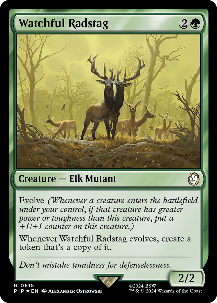 Watchful Radstag (PIP-615) - Fallout Foil - Premium MTG Single from Wizards of the Coast - Just $4.25! Shop now at Game Crave Tournament Store