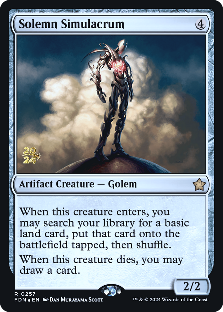 Solemn Simulacrum (PRE-257S) - Foundations Promos Foil - Premium MTG Single from Wizards of the Coast - Just $0.19! Shop now at Game Crave Tournament Store