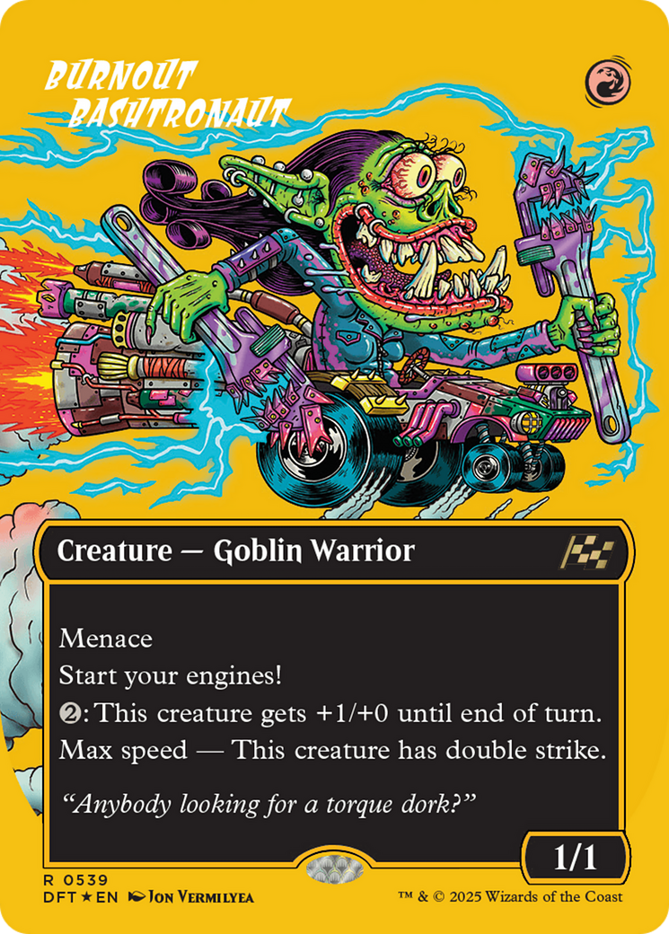 Burnout Bashtronaut (Borderless) (First-Place Foil) (DFT-539) - Aetherdrift Foil - Premium MTG Single from Wizards of the Coast - Just $1.17! Shop now at Game Crave Tournament Store