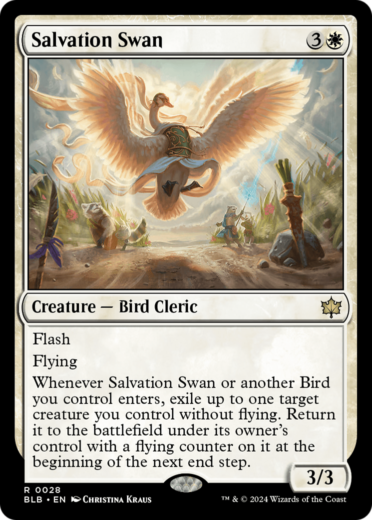Salvation Swan (BLB-028) - Bloomburrow Foil - Premium MTG Single from Wizards of the Coast - Just $0.35! Shop now at Game Crave Tournament Store