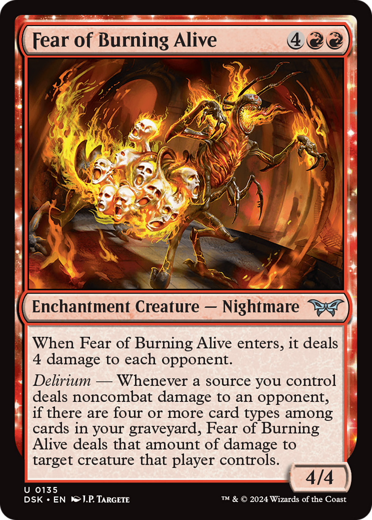 Fear of Burning Alive (DSK-135) - Duskmourn: House of Horror: (nyxtouched) - Premium MTG Single from Wizards of the Coast - Just $0.25! Shop now at Game Crave Tournament Store
