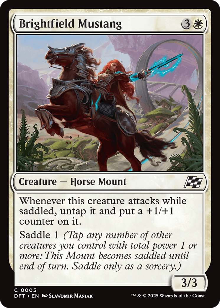 Brightfield Mustang (DFT-005) - Aetherdrift - Premium MTG Single from Wizards of the Coast - Just $0.08! Shop now at Game Crave Tournament Store
