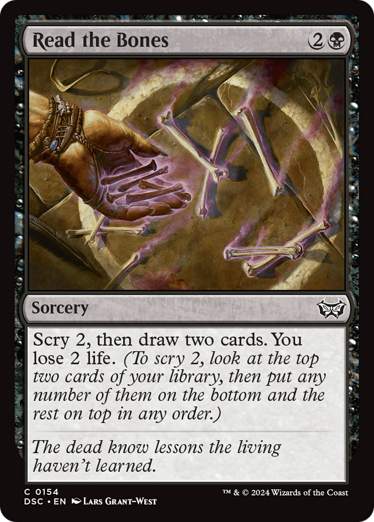 Read the Bones (DSC-154) - Duskmourn: House of Horror Commander - Premium MTG Single from Wizards of the Coast - Just $0.25! Shop now at Game Crave Tournament Store