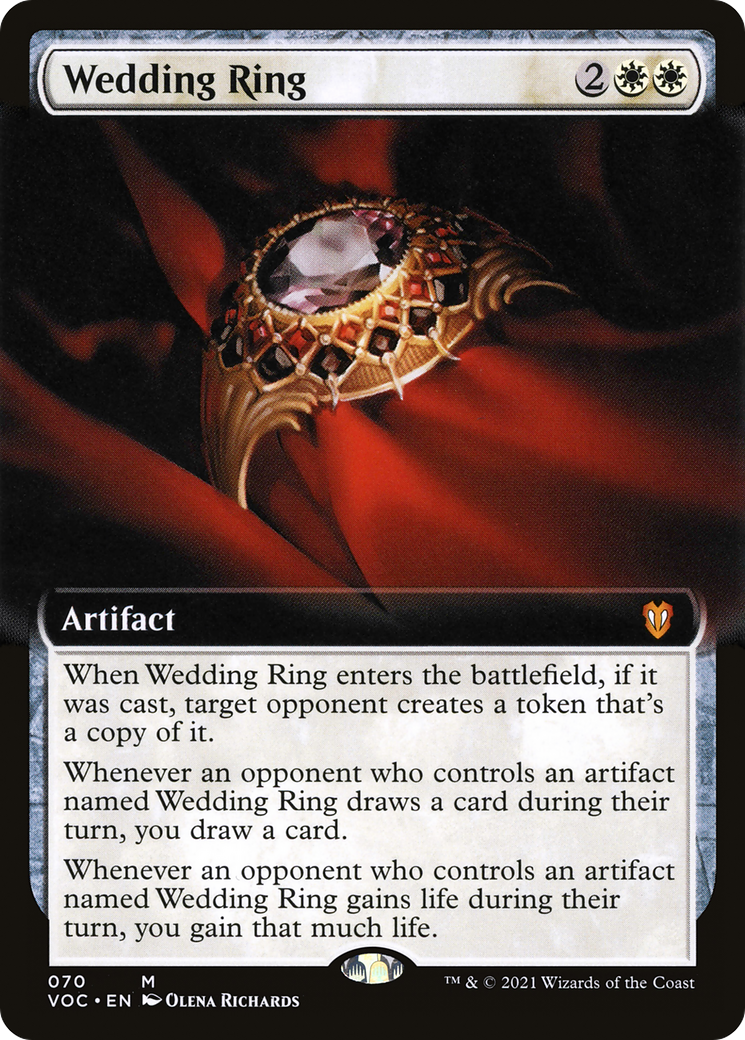 Wedding Ring (VOC-070) - Crimson Vow Commander: (Extended Art) - Premium MTG Single from Wizards of the Coast - Just $1.89! Shop now at Game Crave Tournament Store