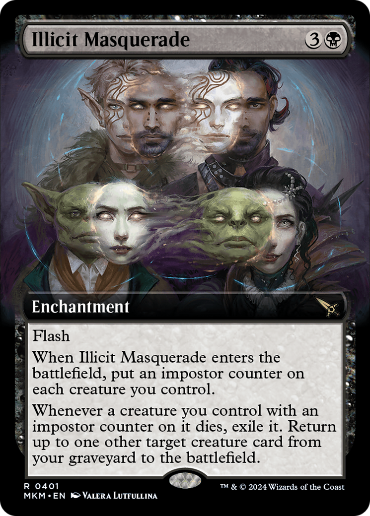 Illicit Masquerade (MKM-401) - Murders at Karlov Manor: (Extended Art) Foil - Premium MTG Single from Wizards of the Coast - Just $0.51! Shop now at Game Crave Tournament Store
