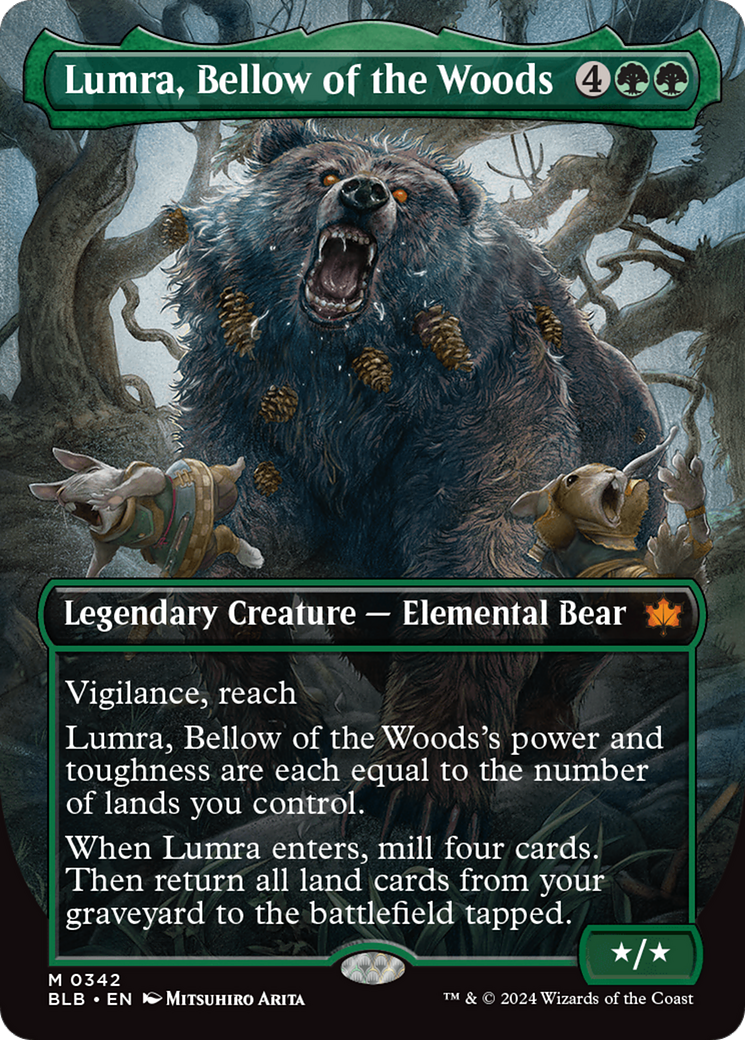 Lumra, Bellow of the Woods (BLB-342) - Bloomburrow (Borderless) - Premium MTG Single from Wizards of the Coast - Just $23.07! Shop now at Game Crave Tournament Store