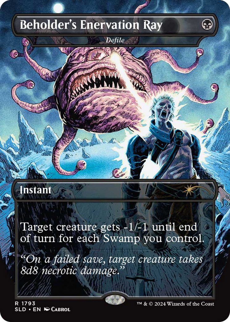 Defile (SLD-1793) - Secret Lair Drop / Beholder's Enervation Ray (Borderless) - Premium MTG Single from Wizards of the Coast - Just $1.90! Shop now at Game Crave Tournament Store