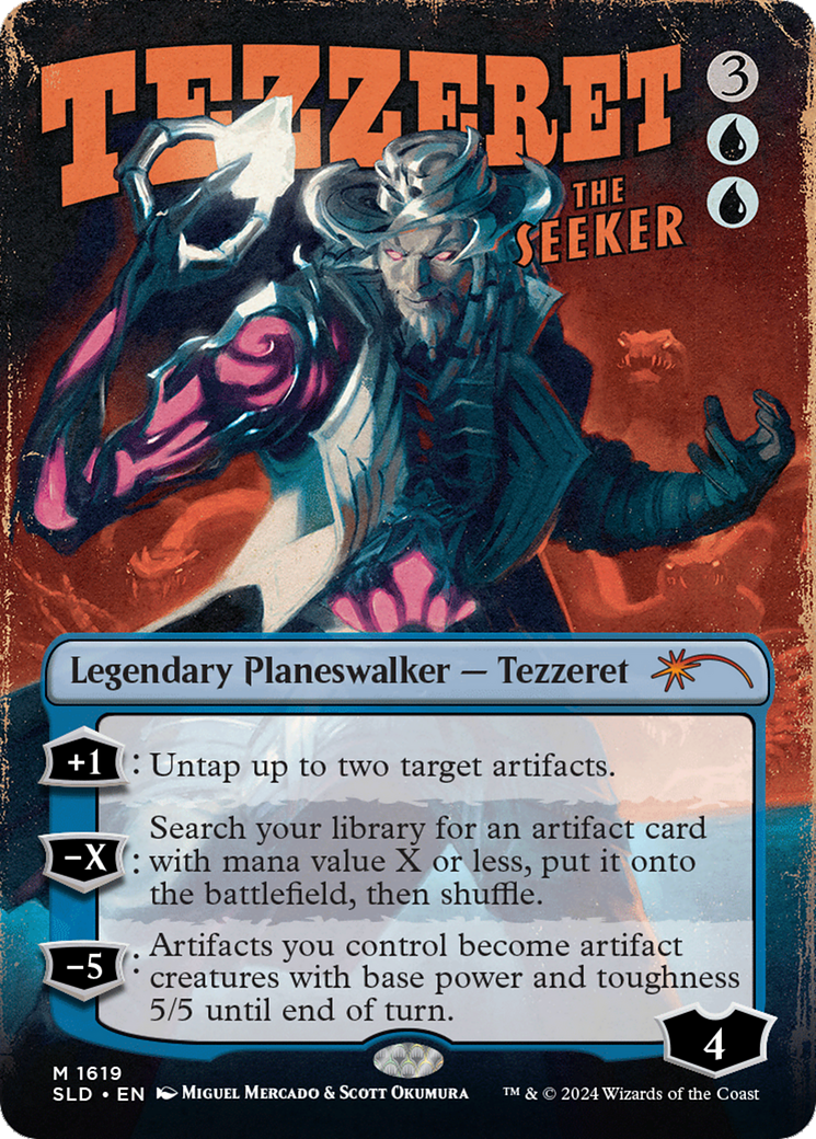 Tezzeret the Seeker (SLD-1619) - Secret Lair Drop (Borderless) Foil - Premium MTG Single from Wizards of the Coast - Just $0! Shop now at Game Crave Tournament Store