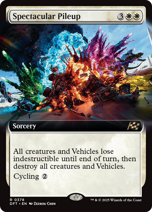 Spectacular Pileup (Extended Art) (DFT-378) - Aetherdrift - Premium MTG Single from Wizards of the Coast - Just $0.10! Shop now at Game Crave Tournament Store