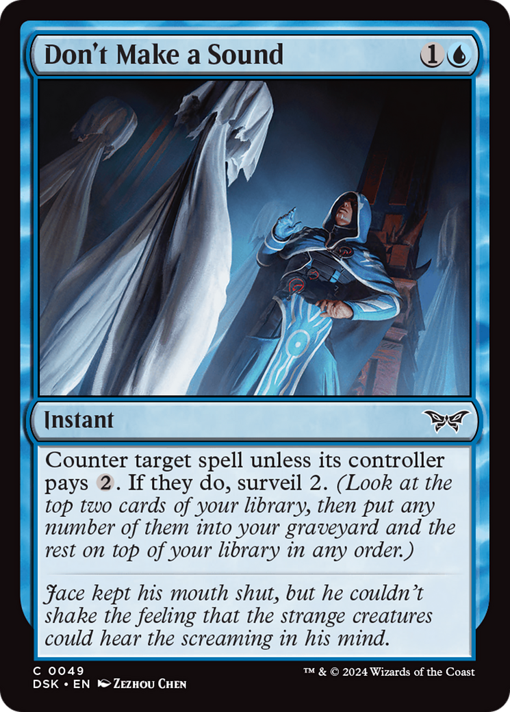 Don't Make a Sound (DSK-049) - Duskmourn: House of Horror Foil - Premium MTG Single from Wizards of the Coast - Just $0.25! Shop now at Game Crave Tournament Store