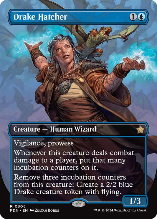 Drake Hatcher (FDN-306) - Foundations (Borderless) Foil - Premium MTG Single from Wizards of the Coast - Just $1.96! Shop now at Game Crave Tournament Store