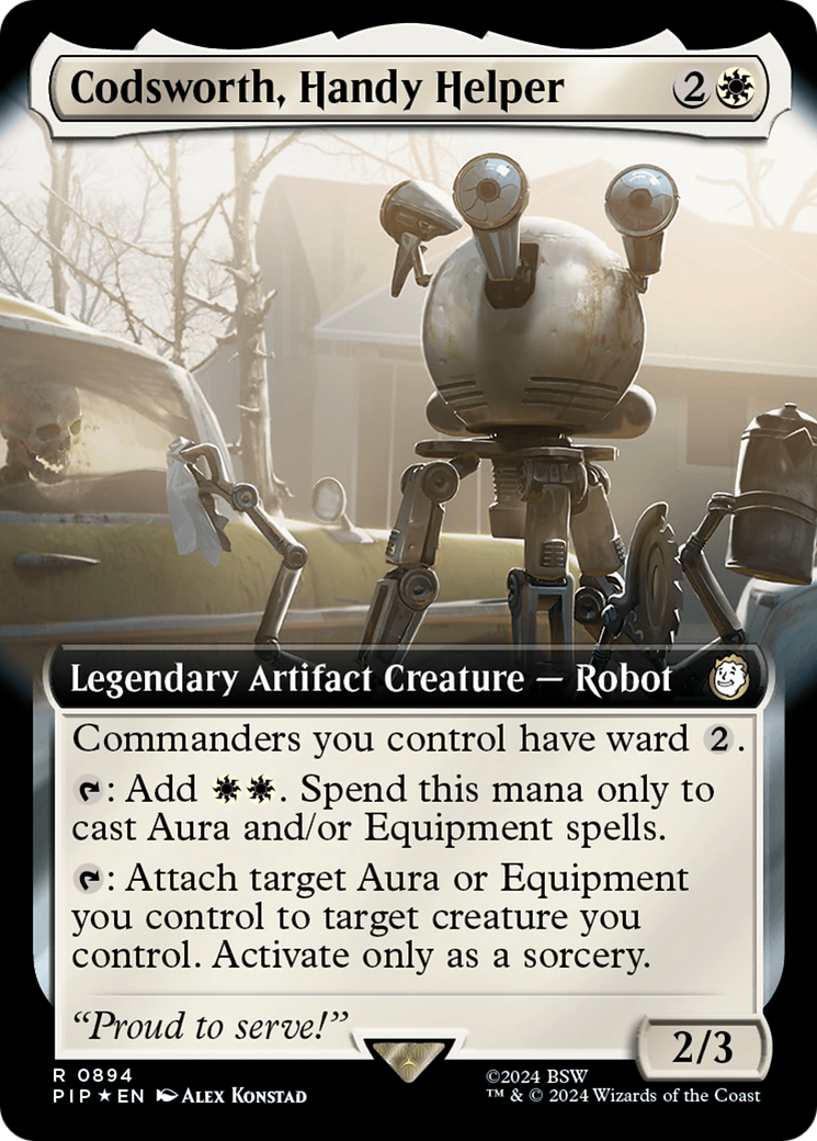 Codsworth, Handy Helper (PIP-894) - Fallout: (Extended Art) - Premium MTG Single from Wizards of the Coast - Just $22.43! Shop now at Game Crave Tournament Store