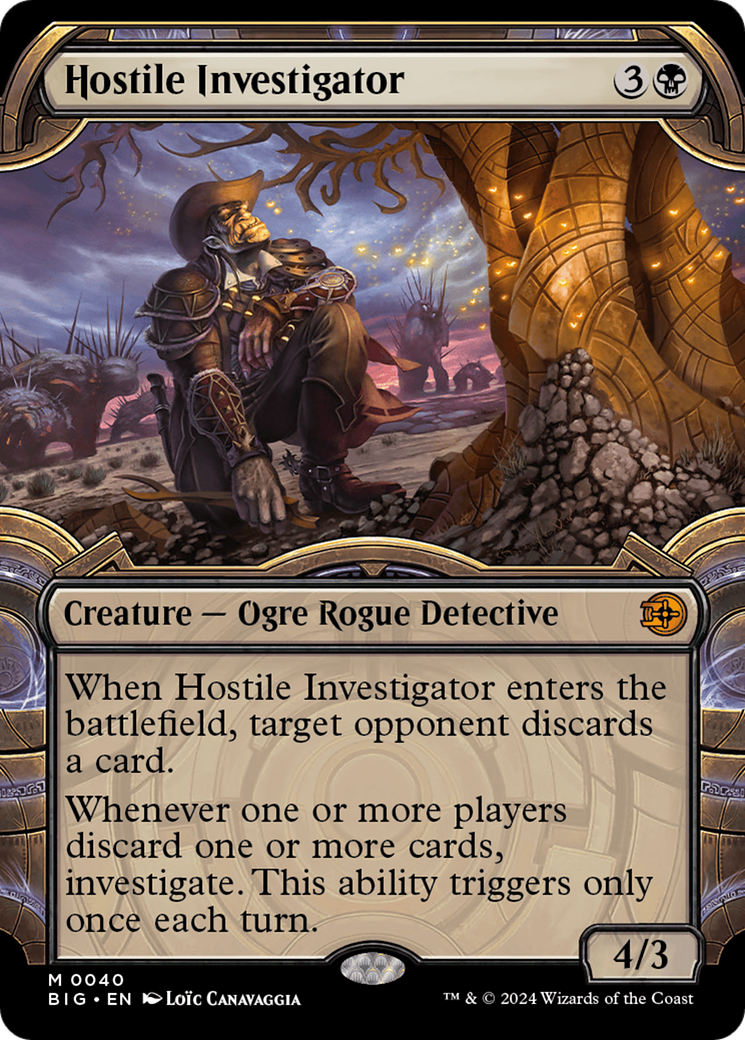 Hostile Investigator (BIG-040) - The Big Score: (Showcase) (Borderless) Foil - Premium MTG Single from Wizards of the Coast - Just $5.93! Shop now at Game Crave Tournament Store