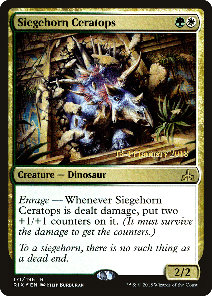 Siegehorn Ceratops (PRIX-171S) - Rivals of Ixalan Promos Foil