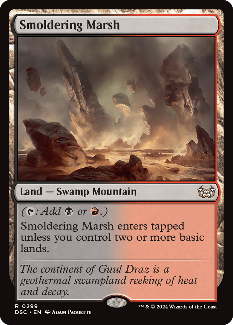 Smoldering Marsh (DSC-299) - Duskmourn: House of Horror Commander - Premium MTG Single from Wizards of the Coast - Just $0.25! Shop now at Game Crave Tournament Store