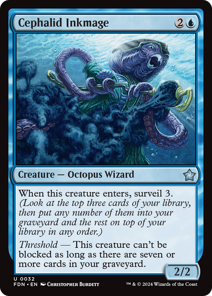 Cephalid Inkmage (FDN-032) - Foundations - Premium MTG Single from Wizards of the Coast - Just $0.25! Shop now at Game Crave Tournament Store