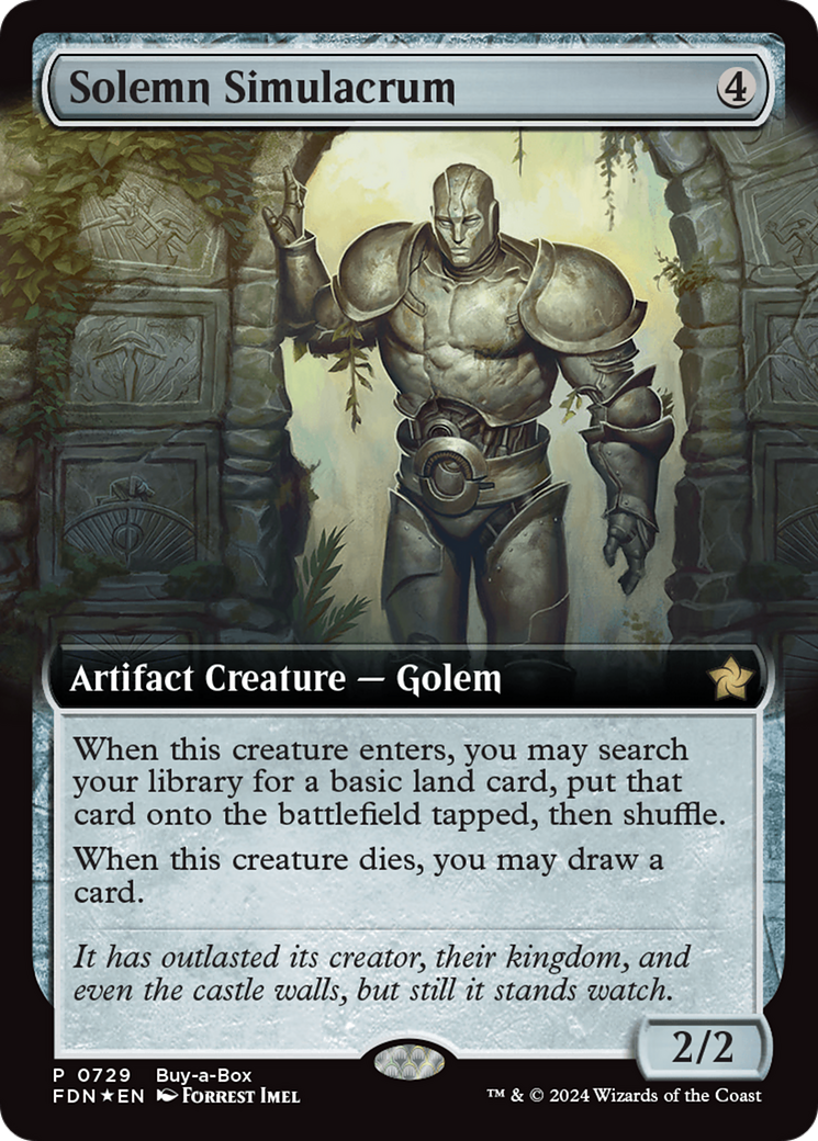 Solemn Simulacrum (FDN-729) - Foundations: (Extended Art) Foil - Premium MTG Single from Wizards of the Coast - Just $0! Shop now at Game Crave Tournament Store