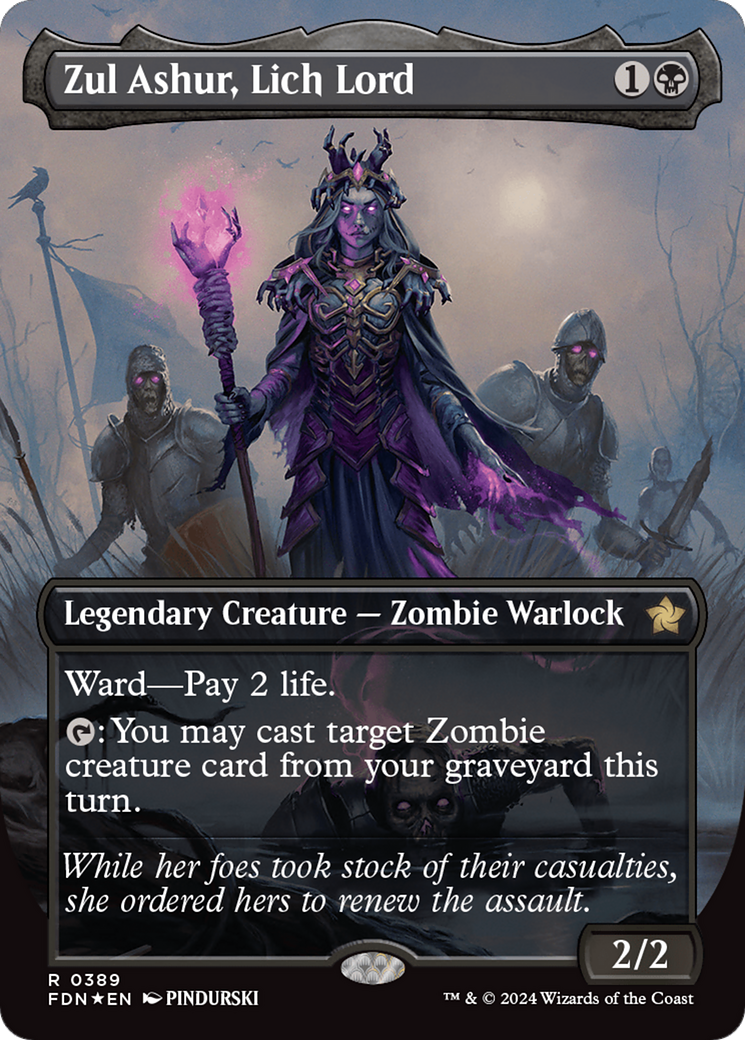 Zul Ashur, Lich Lord (FDN-389) - Foundations (Borderless) Foil - Premium MTG Single from Wizards of the Coast - Just $14.64! Shop now at Game Crave Tournament Store