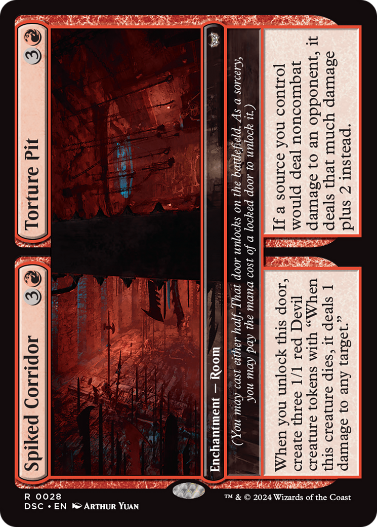 Spiked Corridor // Torture Pit (DSC-028) - Duskmourn: House of Horror Commander - Premium MTG Single from Wizards of the Coast - Just $1.22! Shop now at Game Crave Tournament Store