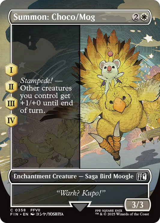 Summon: Choco/Mog (FIN-358) - FINAL FANTASY: (borderless, enchantment) (Borderless) Foil - Premium MTG Single from Wizards of the Coast - Just $0.13! Shop now at Game Crave Tournament Store