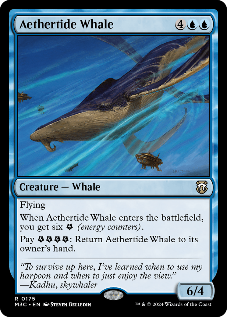 Aethertide Whale (M3C-175) - Modern Horizons 3 Commander Foil - Premium MTG Single from Wizards of the Coast - Just $0.25! Shop now at Game Crave Tournament Store