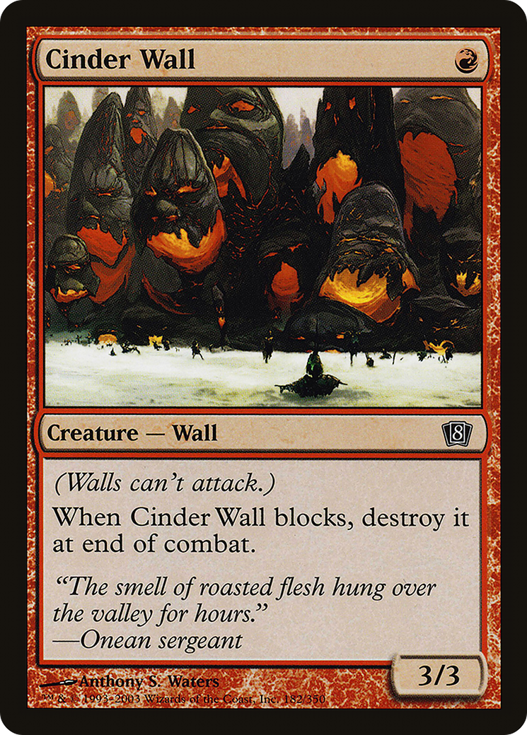Cinder Wall (8ED-182★) - 8th Edition Foil