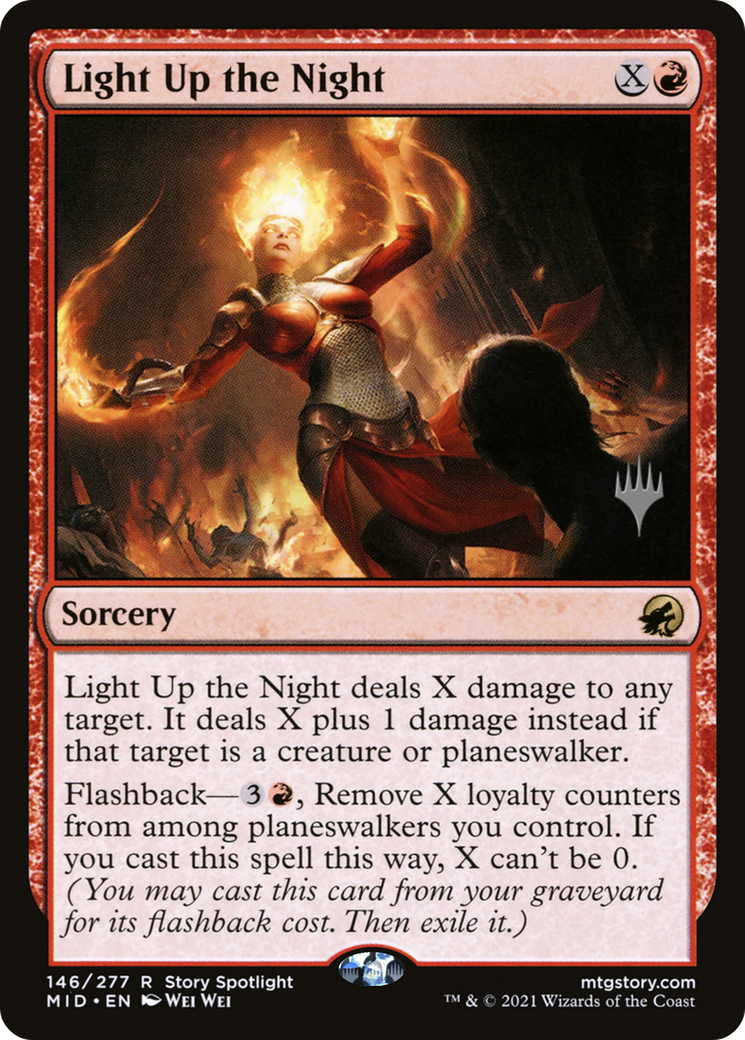 Light Up the Night (PMID-146P) - Innistrad: Midnight Hunt Promos - Premium MTG Single from Wizards of the Coast - Just $0.08! Shop now at Game Crave Tournament Store