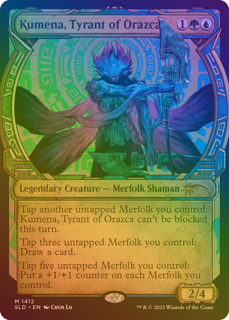 Kumena, Tyrant of Orazca (SLD-1412★) - Secret Lair Drop: (Showcase) Foil - Premium MTG Single from Wizards of the Coast - Just $22.08! Shop now at Game Crave Tournament Store