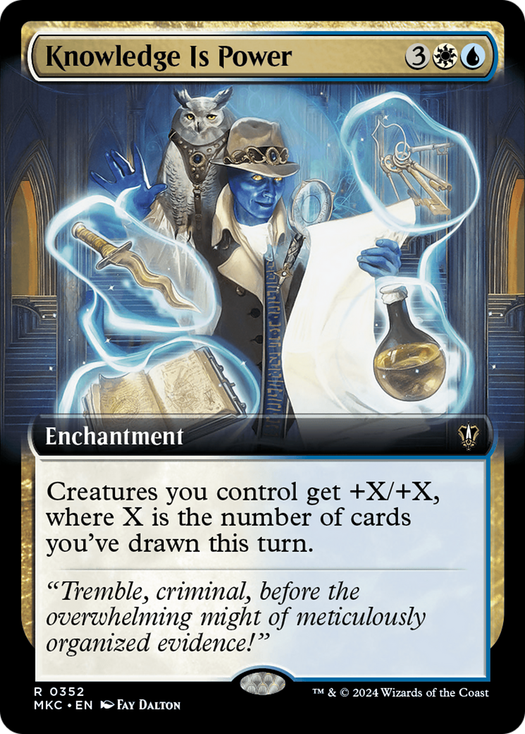 Knowledge Is Power (MKC-352) - Murders at Karlov Manor Commander: (Extended Art) - Premium MTG Single from Wizards of the Coast - Just $0.26! Shop now at Game Crave Tournament Store