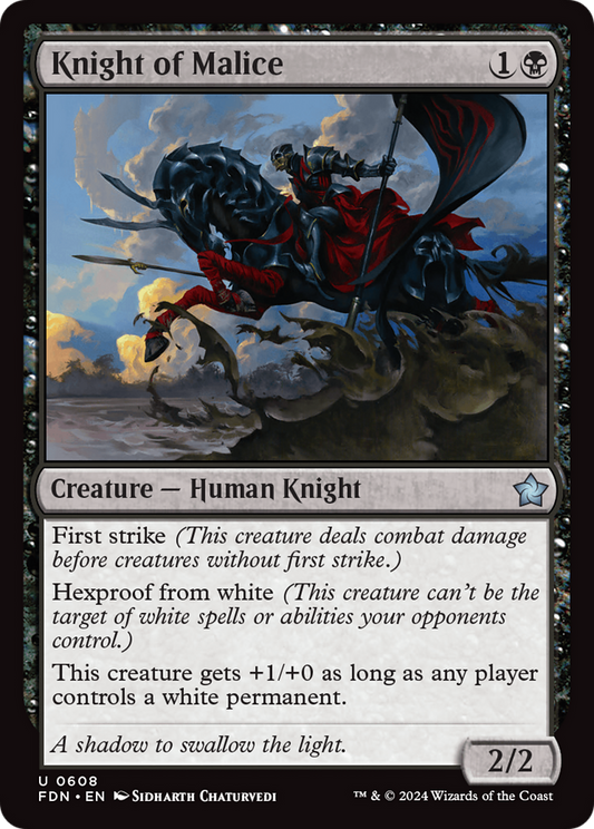 Knight of Malice (FDN-608) - Foundations - Premium MTG Single from Wizards of the Coast - Just $0.25! Shop now at Game Crave Tournament Store