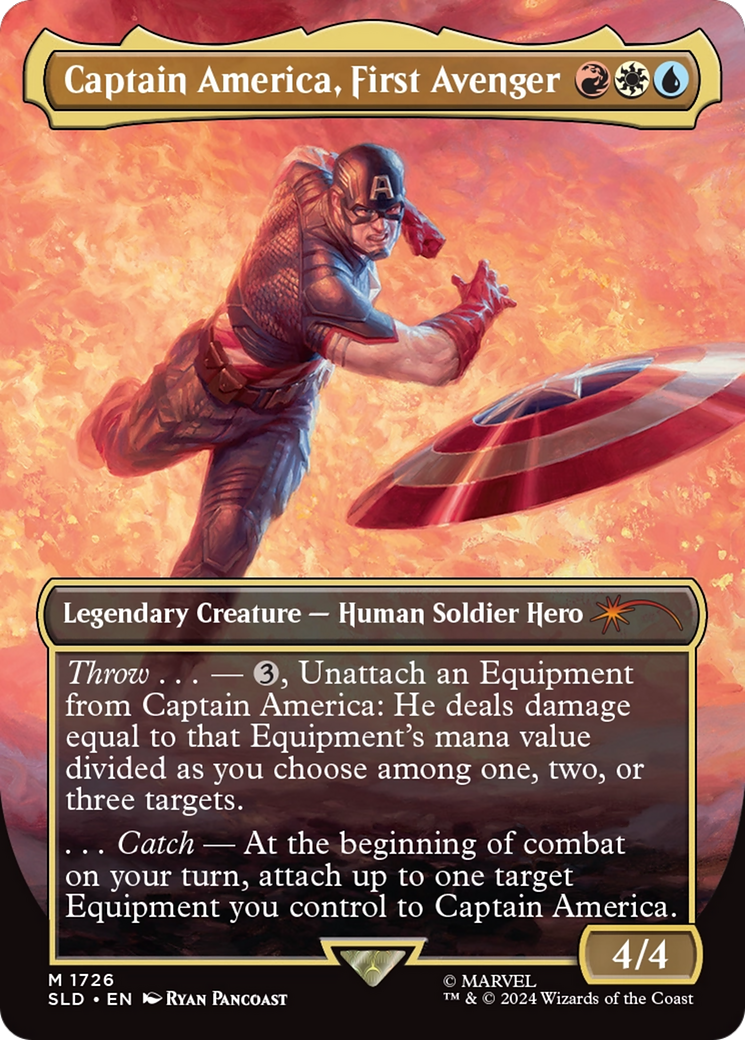 Captain America, First Avenger (SLD-1726) - Secret Lair Drop (Borderless) - Premium MTG Single from Wizards of the Coast - Just $36.22! Shop now at Game Crave Tournament Store