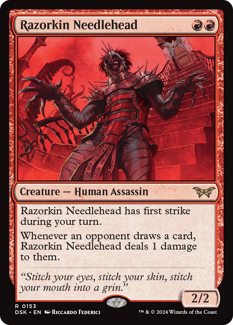 Razorkin Needlehead (DSK-153) - Duskmourn: House of Horror Foil - Premium MTG Single from Wizards of the Coast - Just $2.52! Shop now at Game Crave Tournament Store