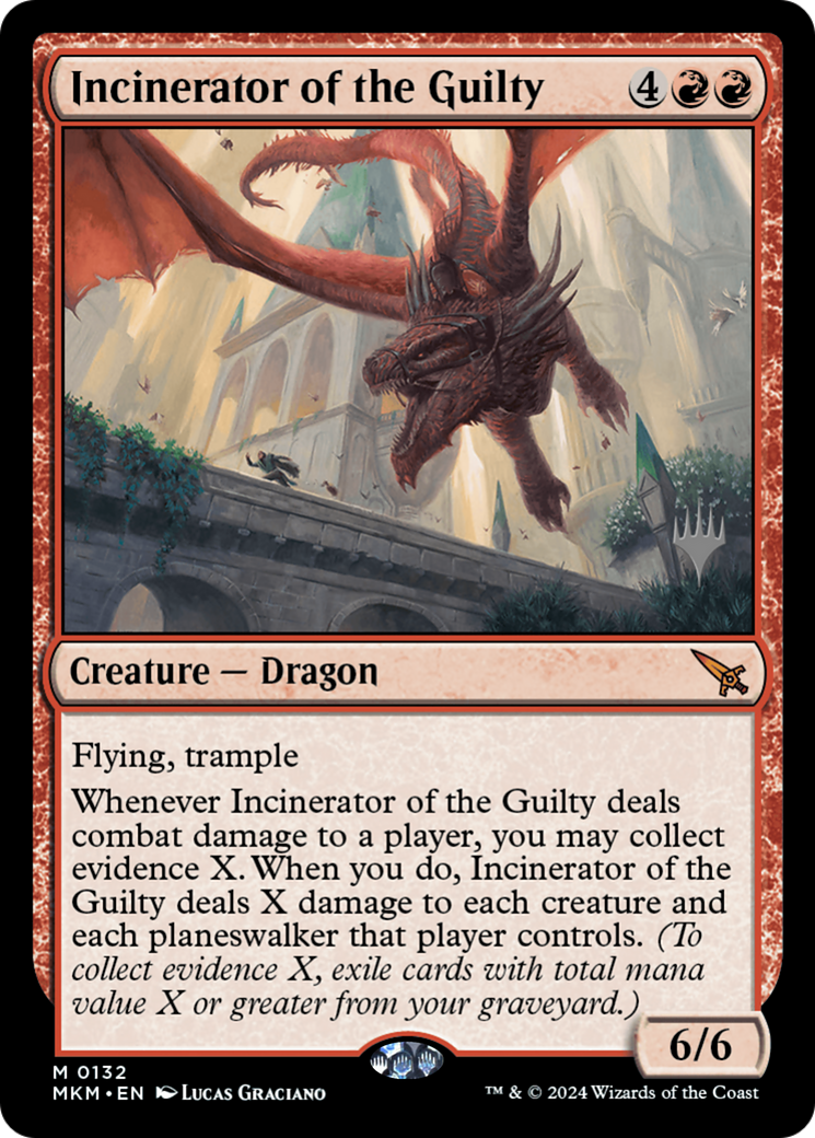 Incinerator of the Guilty (PMKM-132P) - Murders at Karlov Manor Promos Foil - Premium MTG Single from Wizards of the Coast - Just $2.03! Shop now at Game Crave Tournament Store