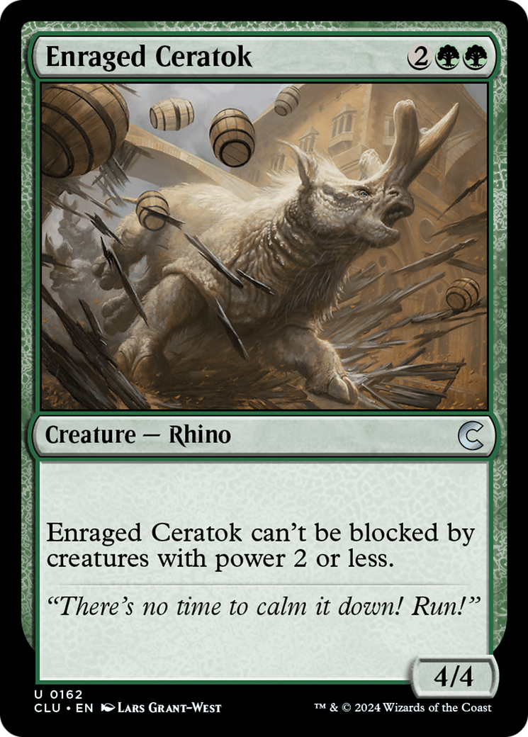 Enraged Ceratok (CLU-162) - Ravnica: Clue Edition - Premium MTG Single from Wizards of the Coast - Just $0.26! Shop now at Game Crave Tournament Store