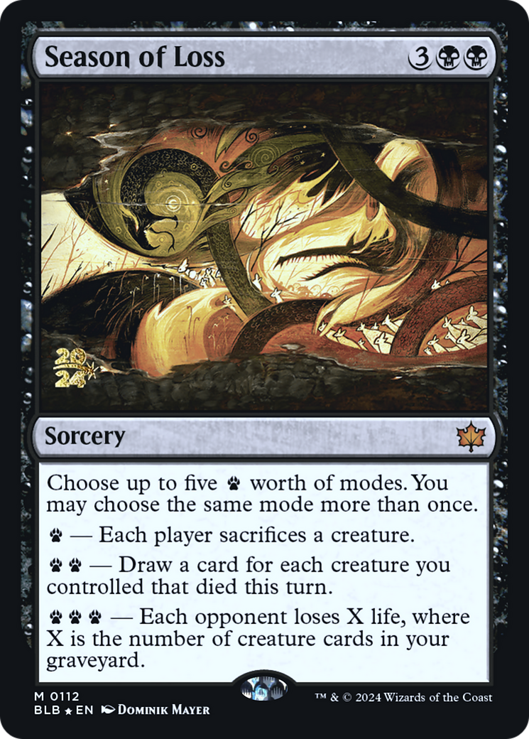 Season of Loss (PBLB-112S) - Bloomburrow Promos Foil - Premium MTG Single from Wizards of the Coast - Just $2.69! Shop now at Game Crave Tournament Store